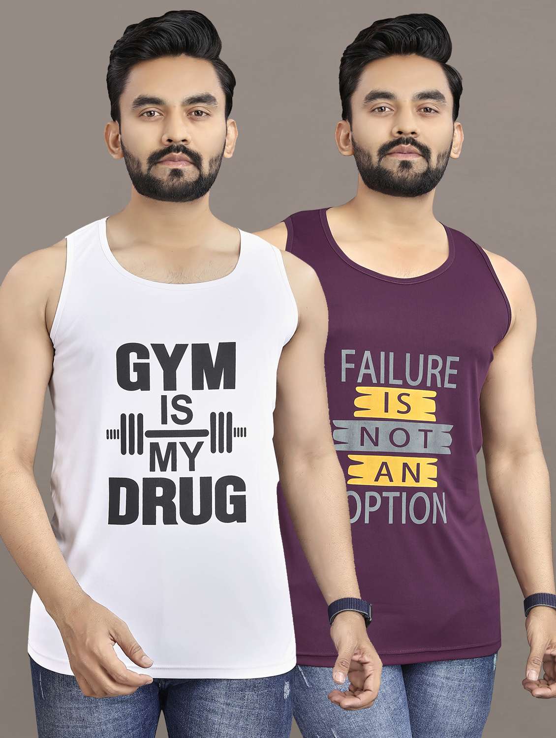 men's pack of 2 printed vest