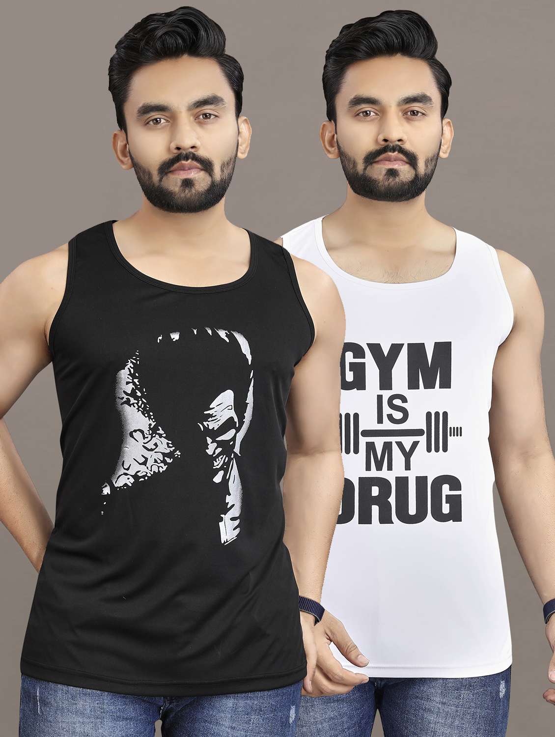 men's pack of 2 printed vest