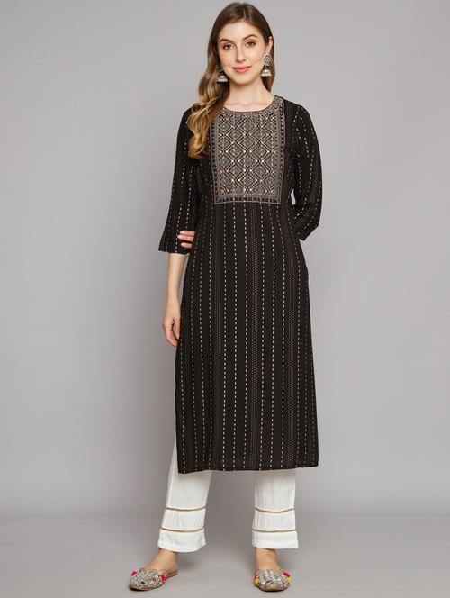 women stripes printed kurta pant set - 21398858 -  Standard Image - 0