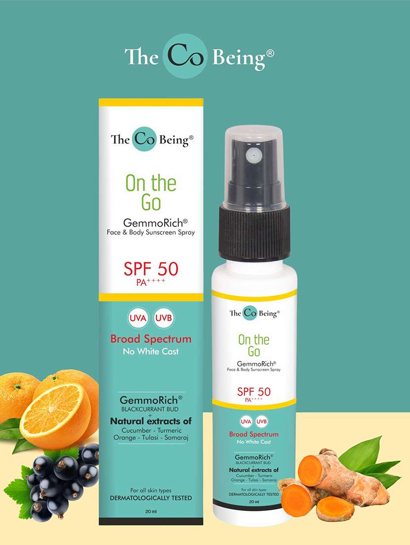 all natural sunscreen spray |spf 50 pa++++ | 20 ml | blackcurrant, cucumber & orange - 21399124 - Zoom Image - 0