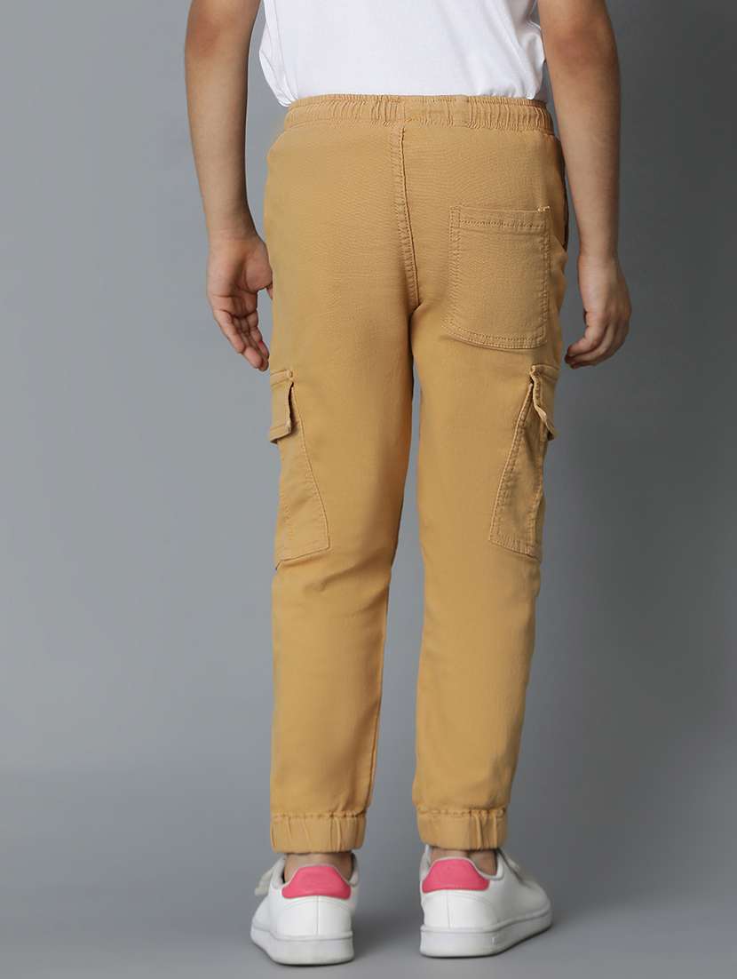 boys khaki lycra blend cargos trouser - 21399203 -  Standard Image - 3