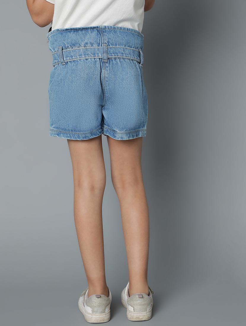 girls light blue denim shorts - 21399211 - Standard Image - 3
