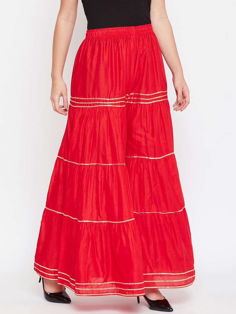 women mid-rise self-designed flared palazzo - 21399273 -  Standard Image - 3