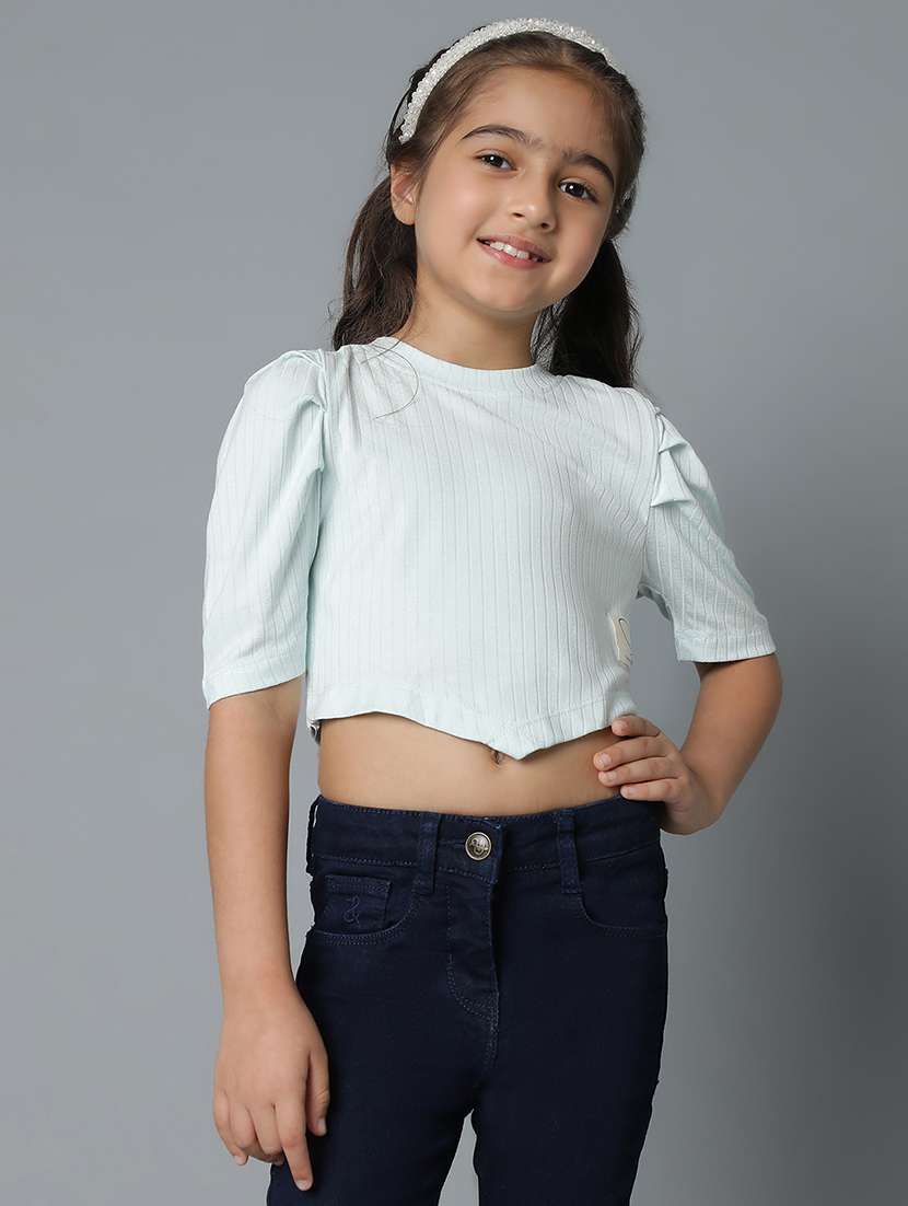 girls light blue viscose top