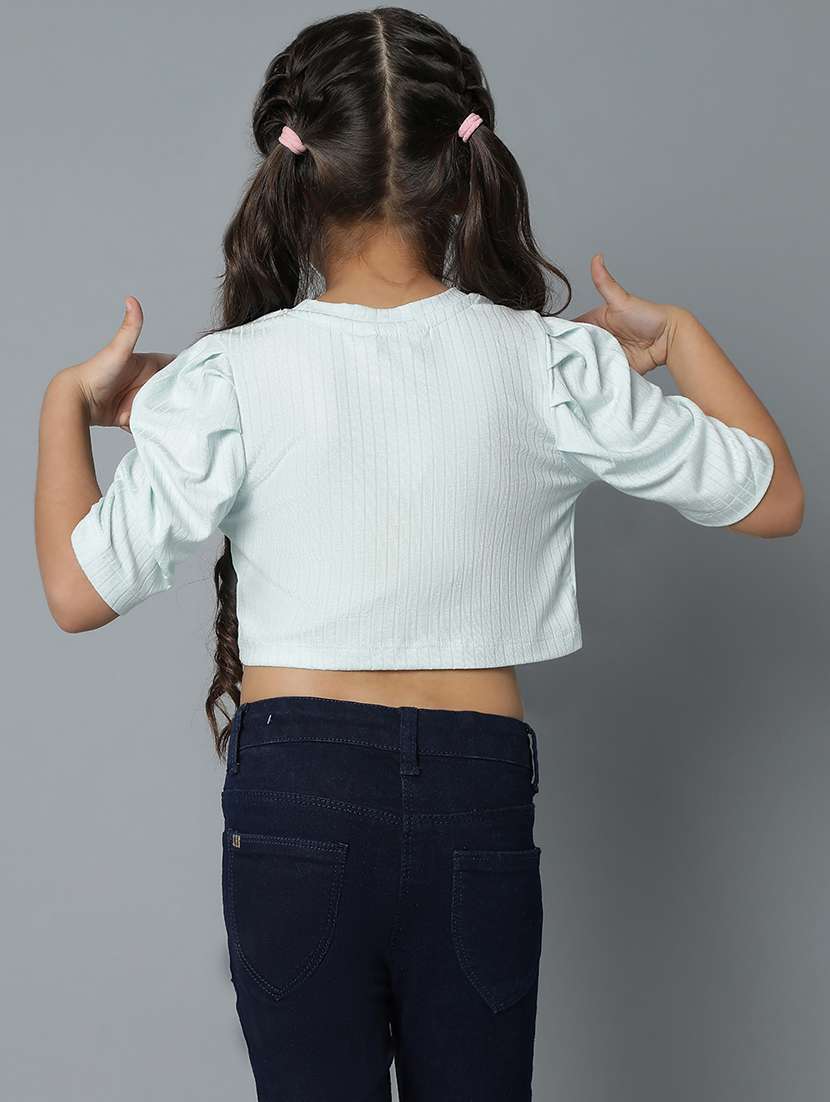 girls light blue viscose top - 21399291 -  Standard Image - 3