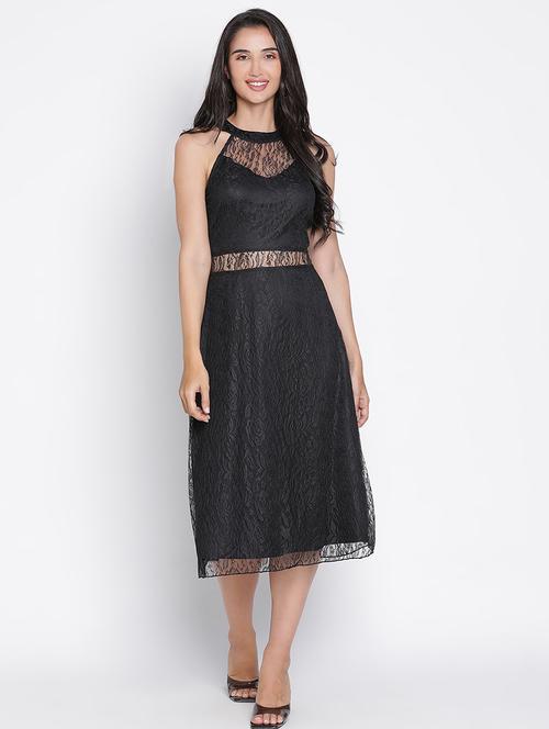 women lace detailed halter neck dress - 21399315 - Standard Image - 0