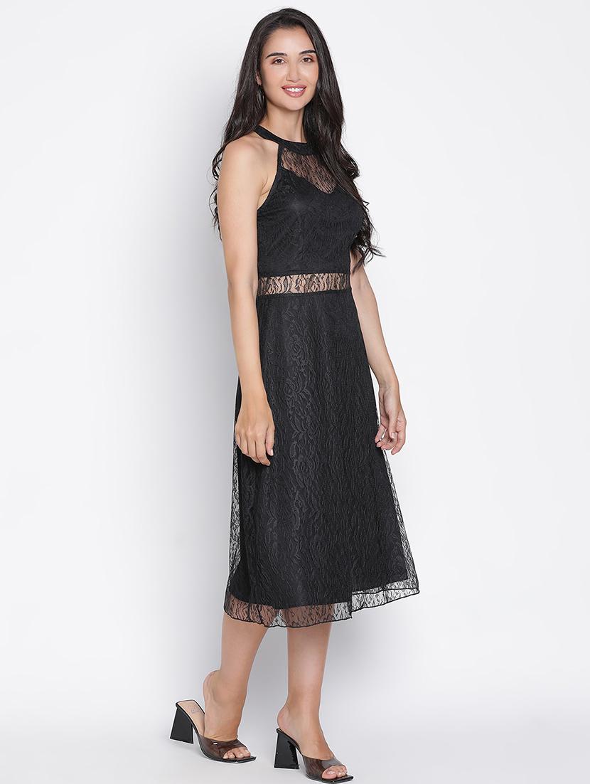 women lace detailed halter neck dress - 21399315 - Standard Image - 3