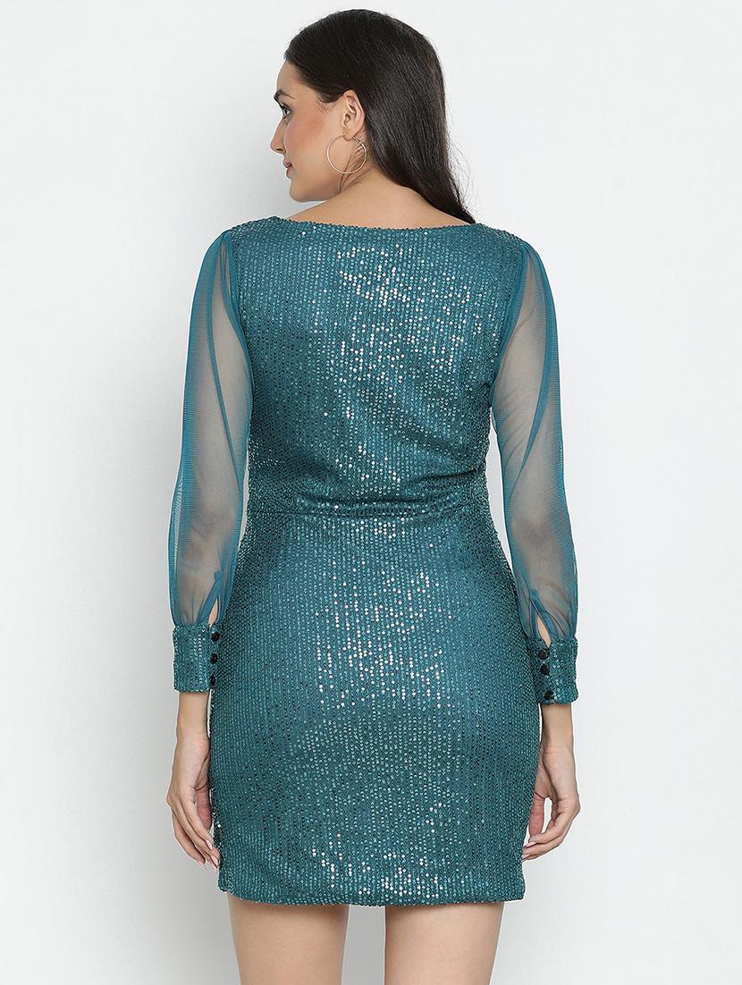 light blue sequin bodycon dress - 21399343 - Standard Image - 3