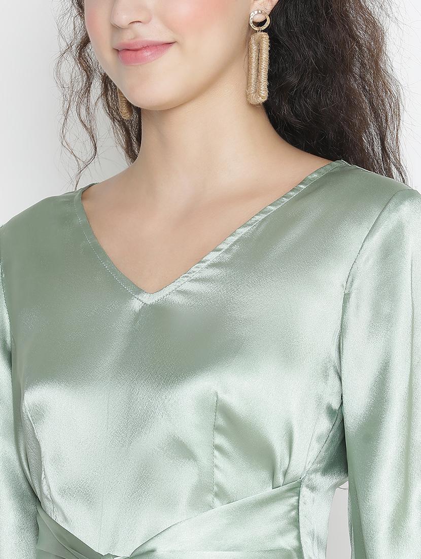 neo mint solid fit & flare dress - 21399362 - Standard Image - 5