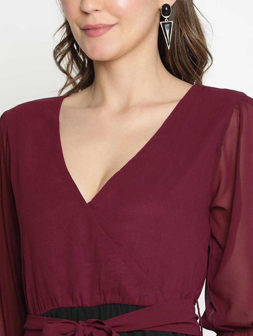 multicolored solid fit & flare dress - 21399390 - Standard Image - 5