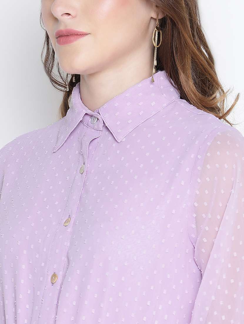 women lavender polyester fit & flare dress - 21399419 - Standard Image - 5