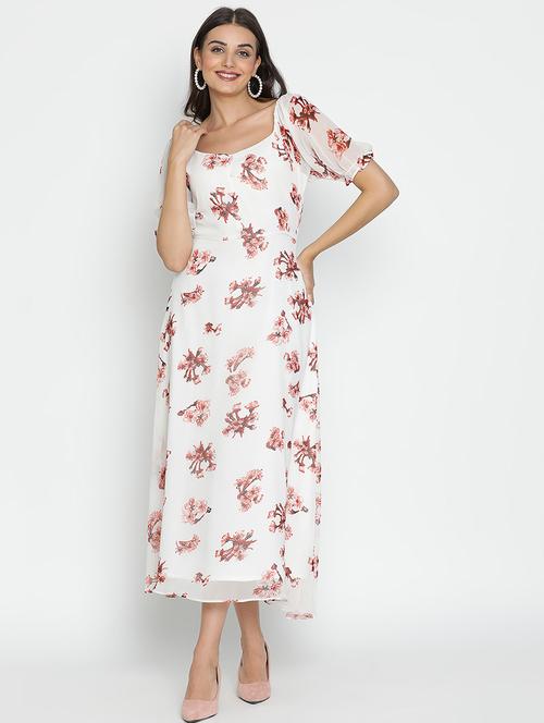 women white polyester a-line dress - 21399434 - Standard Image - 0