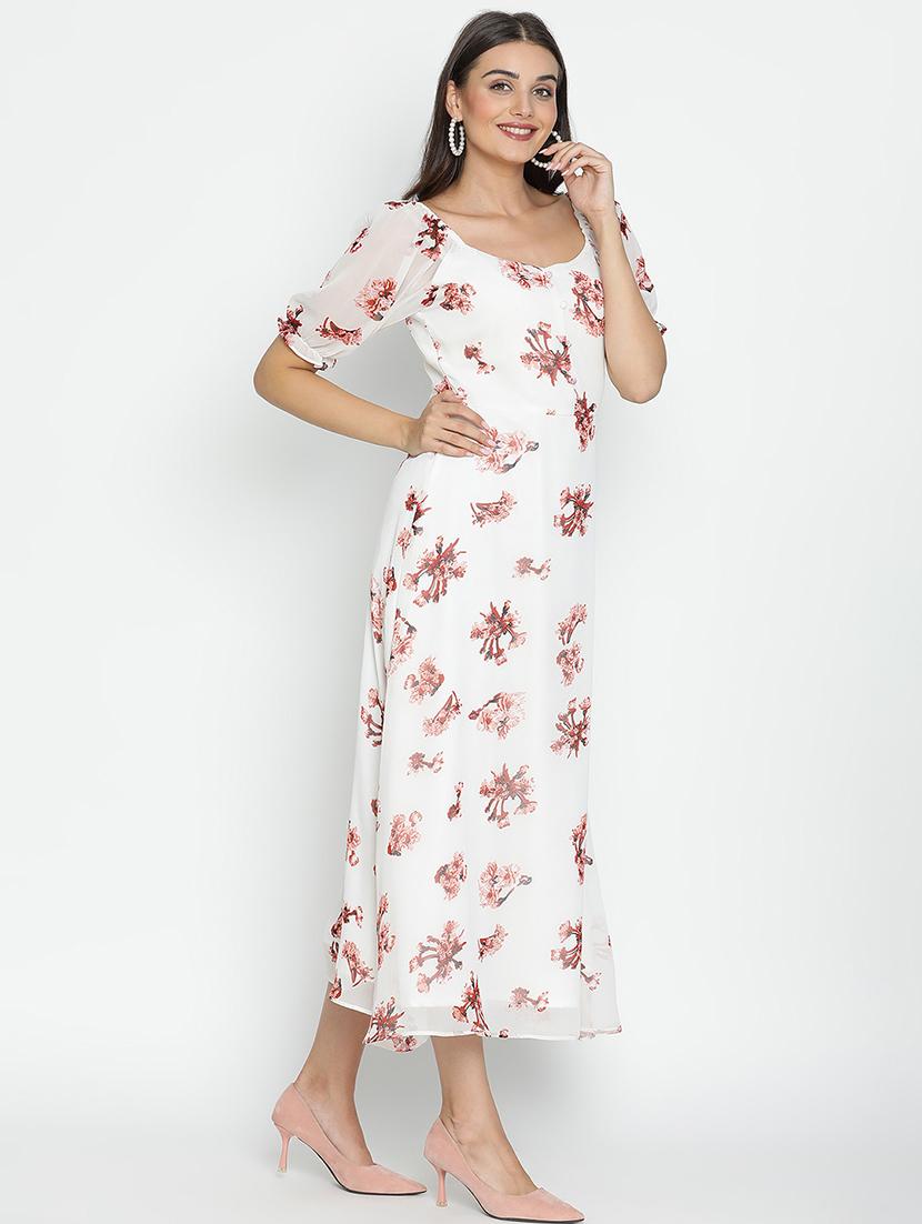 women white polyester a-line dress - 21399434 - Standard Image - 3