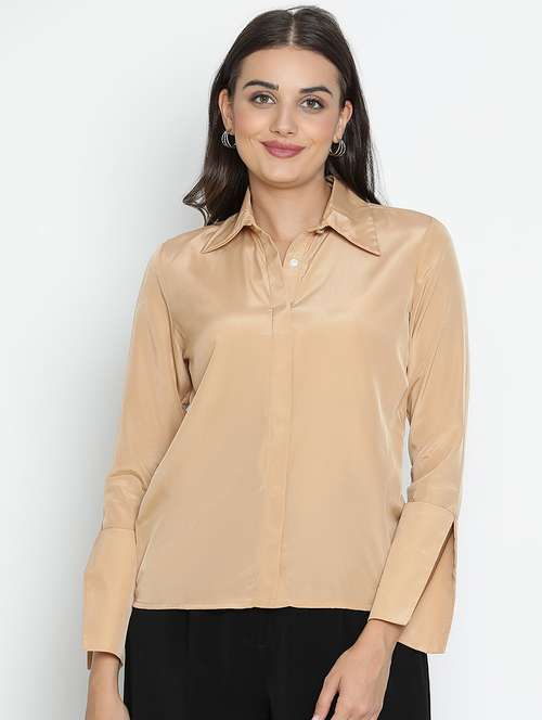 beige solid a line top - 21399443 -  Standard Image - 0