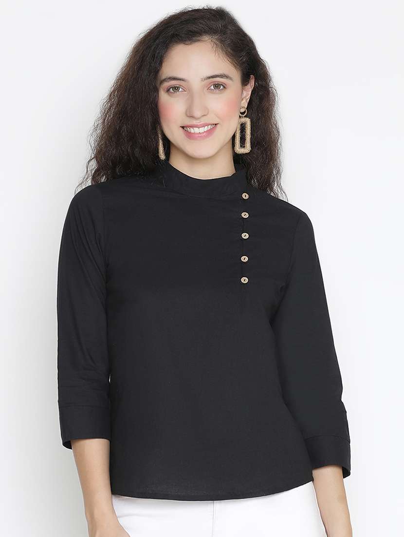 women black polyester regular top - 21399444 - Zoom Image - 0