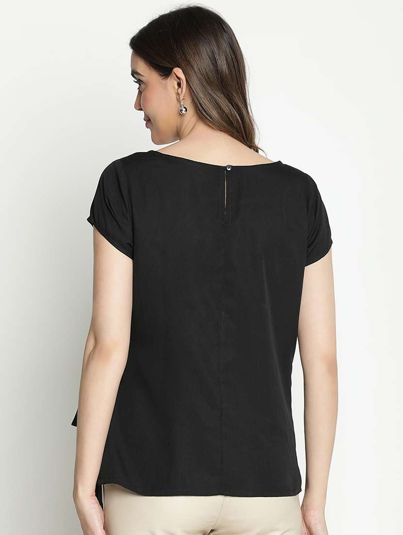 women black polyester regular top - 21399452 - Standard Image - 3