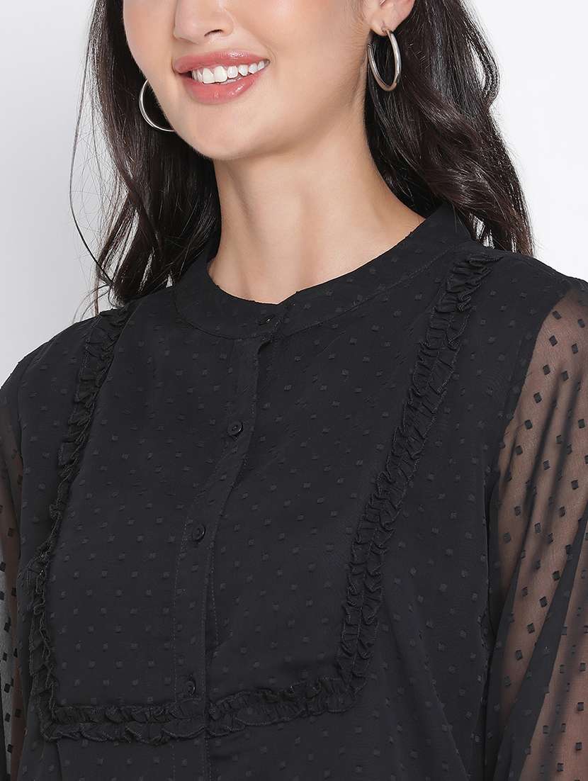 women black polyester straight top - 21399458 - Standard Image - 5