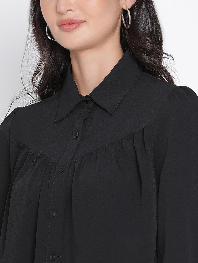 women black polyester regular shirt - 21399459 - Standard Image - 5