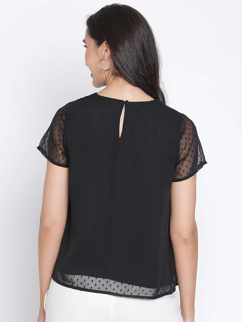 women black polyester a line top - 21399460 -  Standard Image - 3