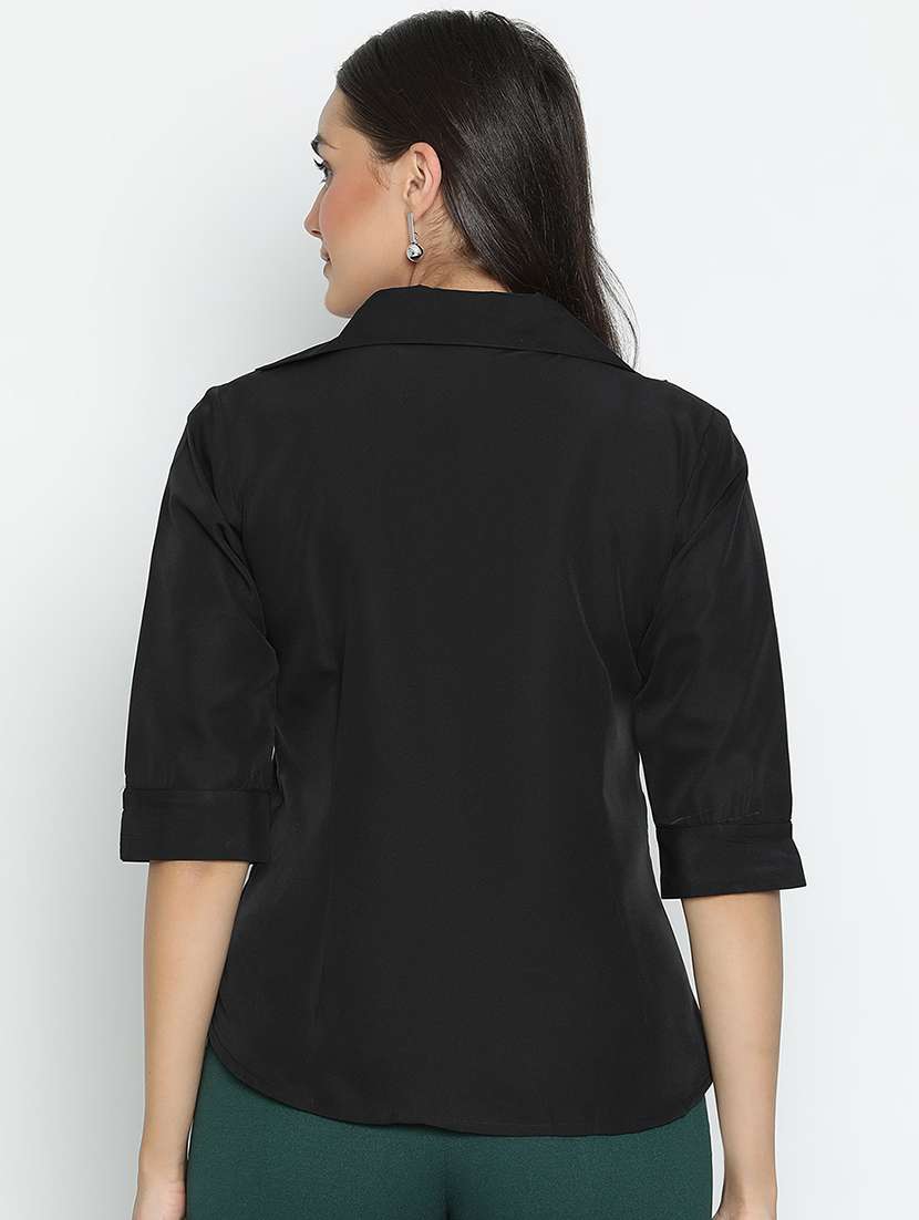 black solid shirt top - 21399462 -  Standard Image - 3