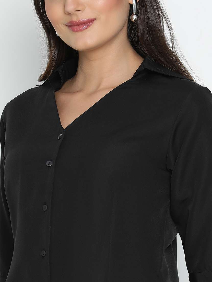 black solid shirt top - 21399462 -  Standard Image - 5