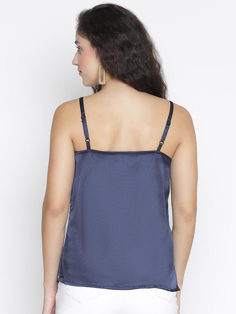 women navy blue polyester regular top - 21399469 - Standard Image - 3