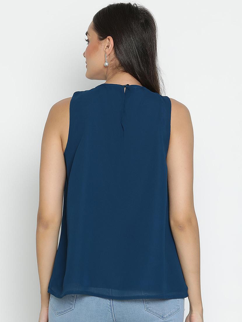 women blue polyester a line top - 21399482 - Standard Image - 3
