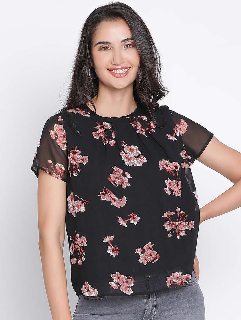 women black polyester a line top