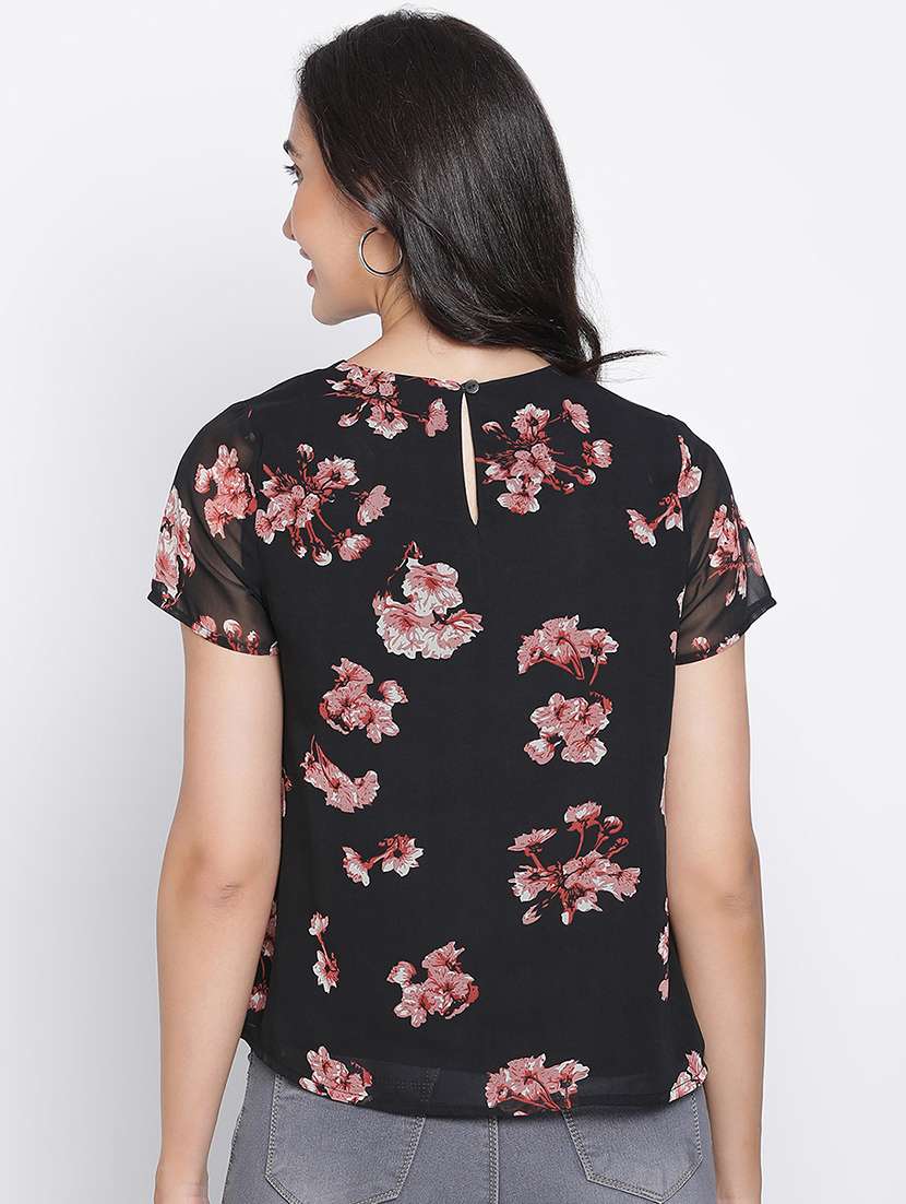 women black polyester a line top - 21399485 - Standard Image - 3