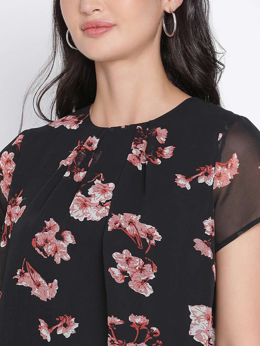 women black polyester a line top - 21399485 - Standard Image - 5