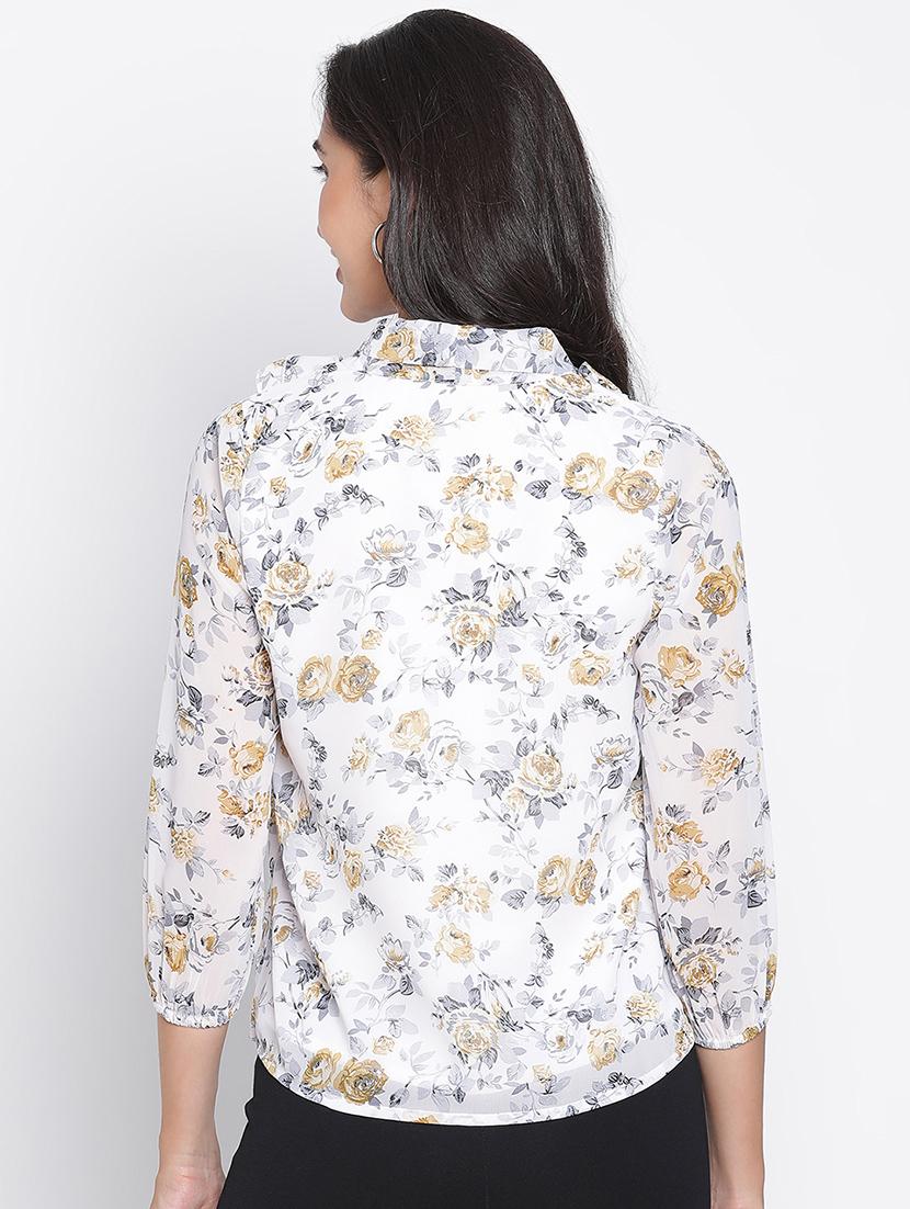 women white polyester regular top - 21399486 - Standard Image - 3