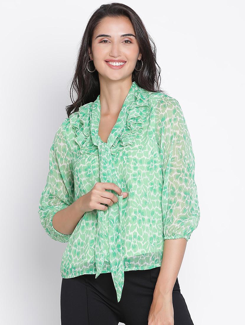 green printed regular top - 21399487 - Zoom Image - 0