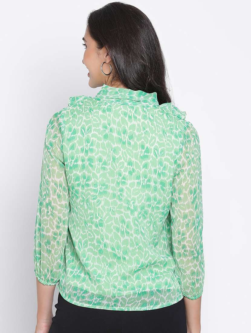 green printed regular top - 21399487 - Standard Image - 3