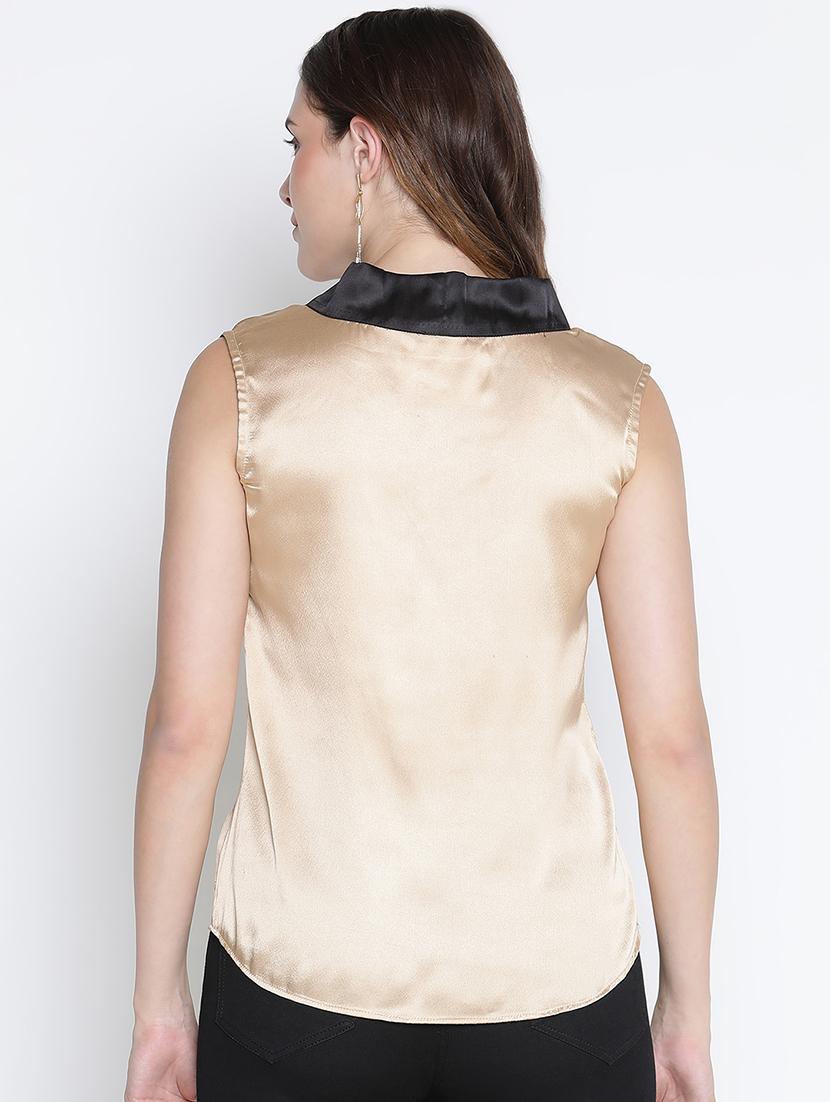 gold solid regular top - 21399490 - Standard Image - 3