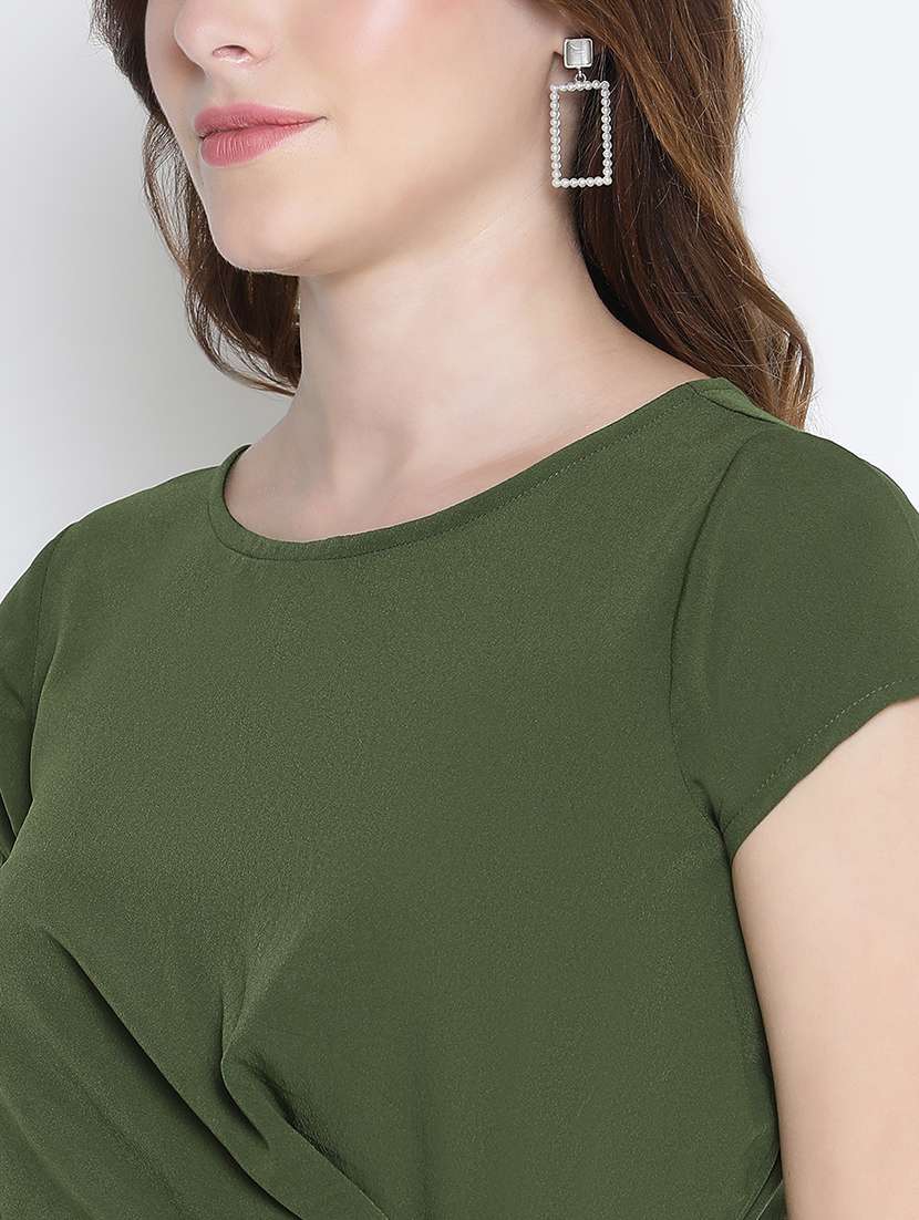 women green polyester straight top - 21399493 -  Standard Image - 5