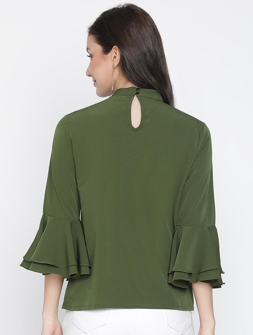 green solid regular top - 21399496 - Standard Image - 3