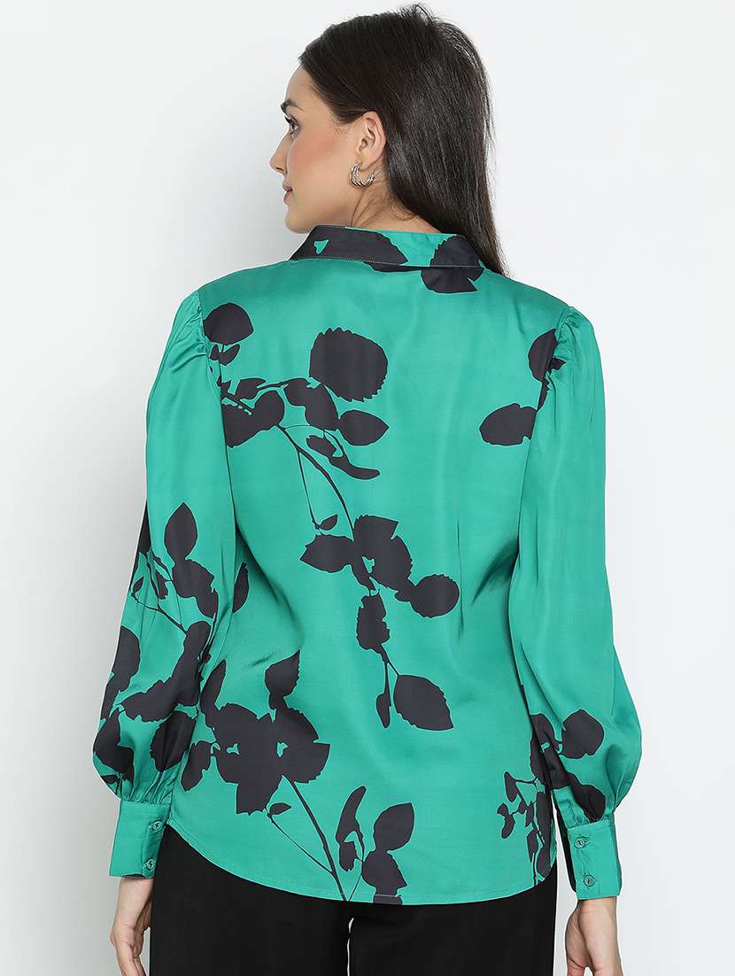 green printed regular top - 21399500 -  Standard Image - 3