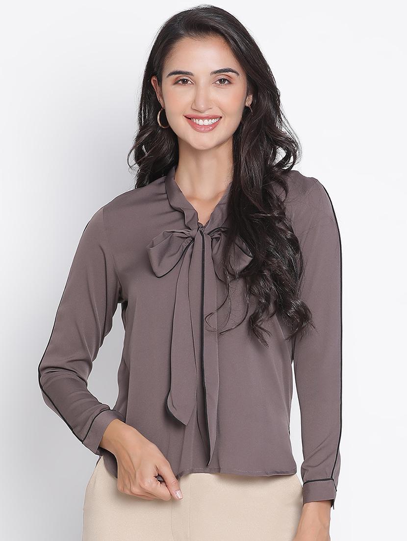 women grey polyester regular top - 21399504 -  Zoom Image - 0