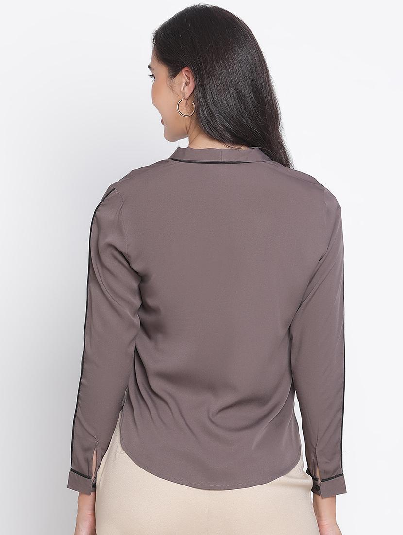 women grey polyester regular top - 21399504 - Standard Image - 3