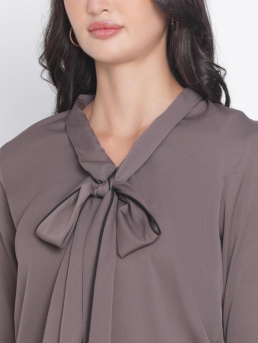 women grey polyester regular top - 21399504 - Standard Image - 5