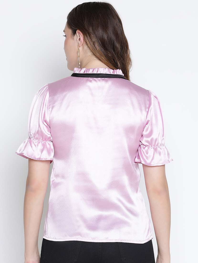 women pink polyester regular top - 21399515 - Standard Image - 3