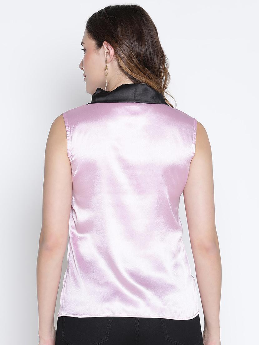 women pink polyester regular top - 21399516 - Standard Image - 3