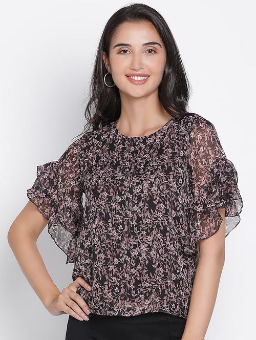 women black polyester regular top - 21399527 - Standard Image - 0