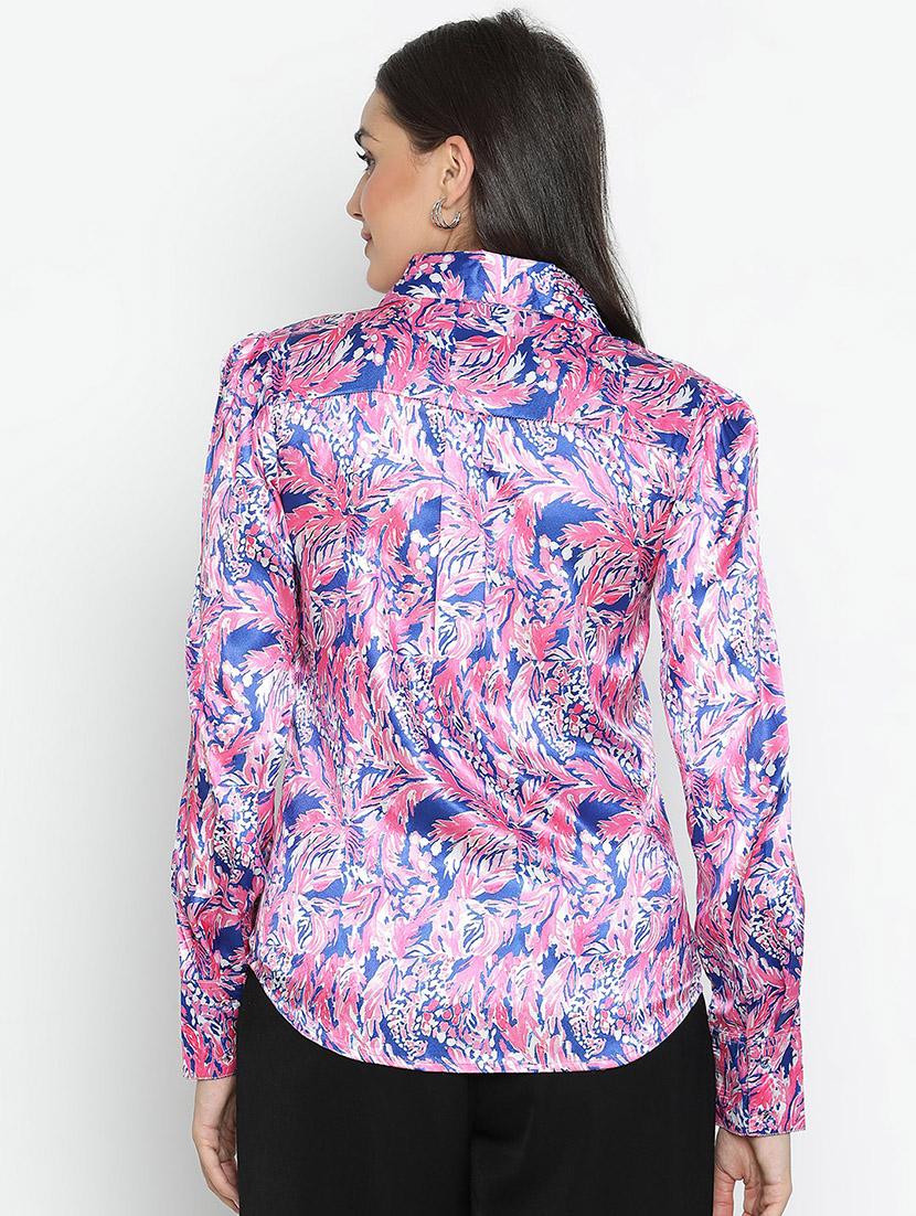 women blue polyester regular shirt - 21399529 - Standard Image - 3