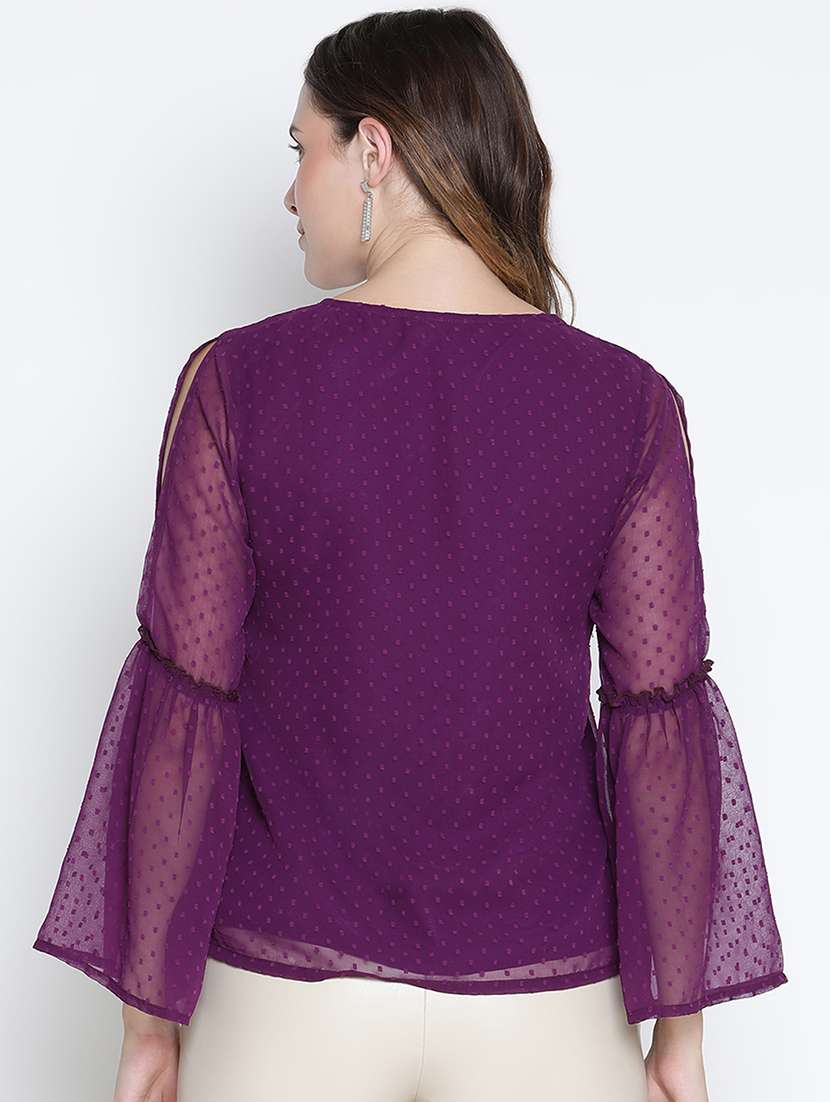 purple self-designed regular top - 21399532 - Standard Image - 3