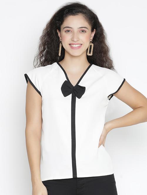 white solid regular top - 21399540 - Standard Image - 0