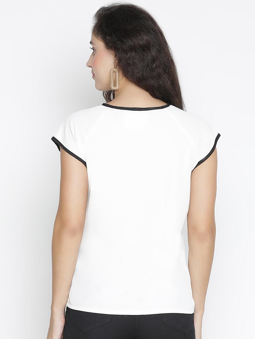 white solid regular top - 21399540 - Standard Image - 3