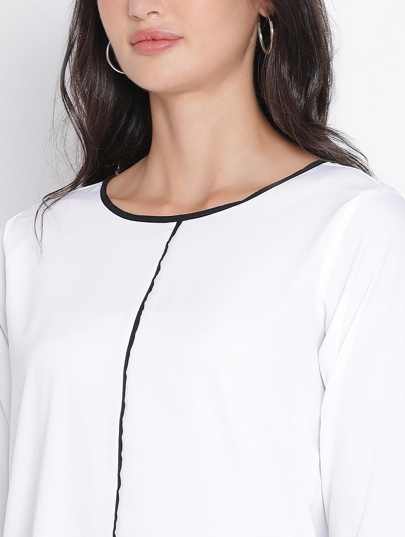 white solid regular top - 21399543 - Standard Image - 5