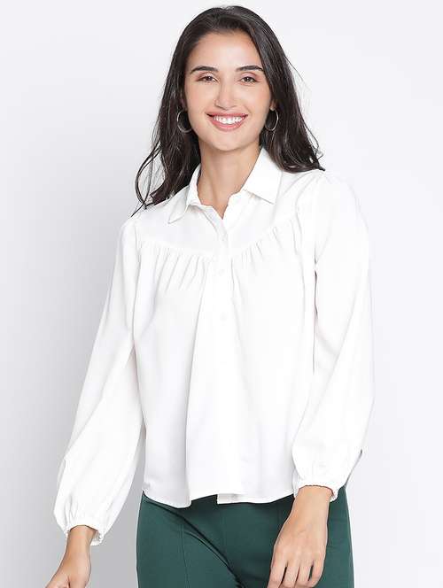 white solid shirt top - 21399544 -  Standard Image - 0