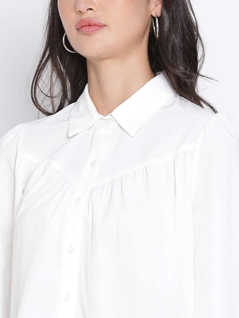white solid shirt top - 21399544 - Standard Image - 5